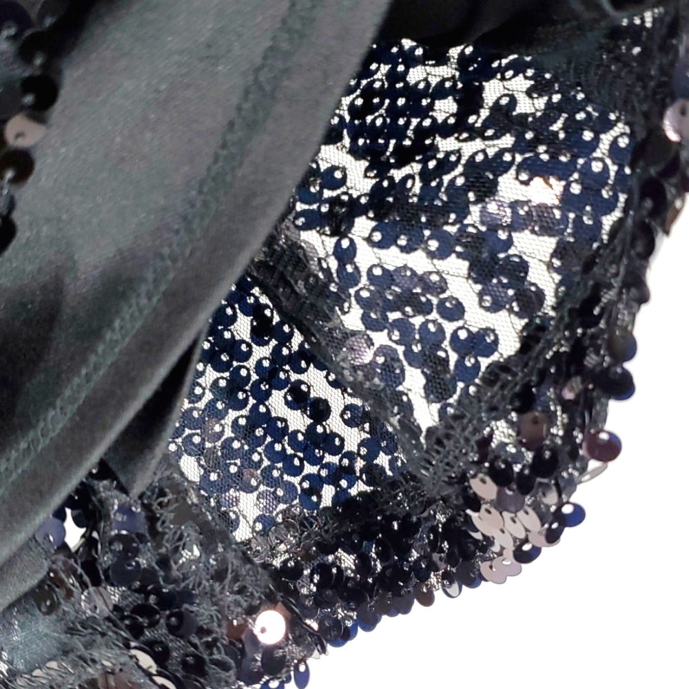 CARMEN Carmen Marc Valvo Black Sequin MIDI Skirt 4 NWOT - Picture 9 of 10